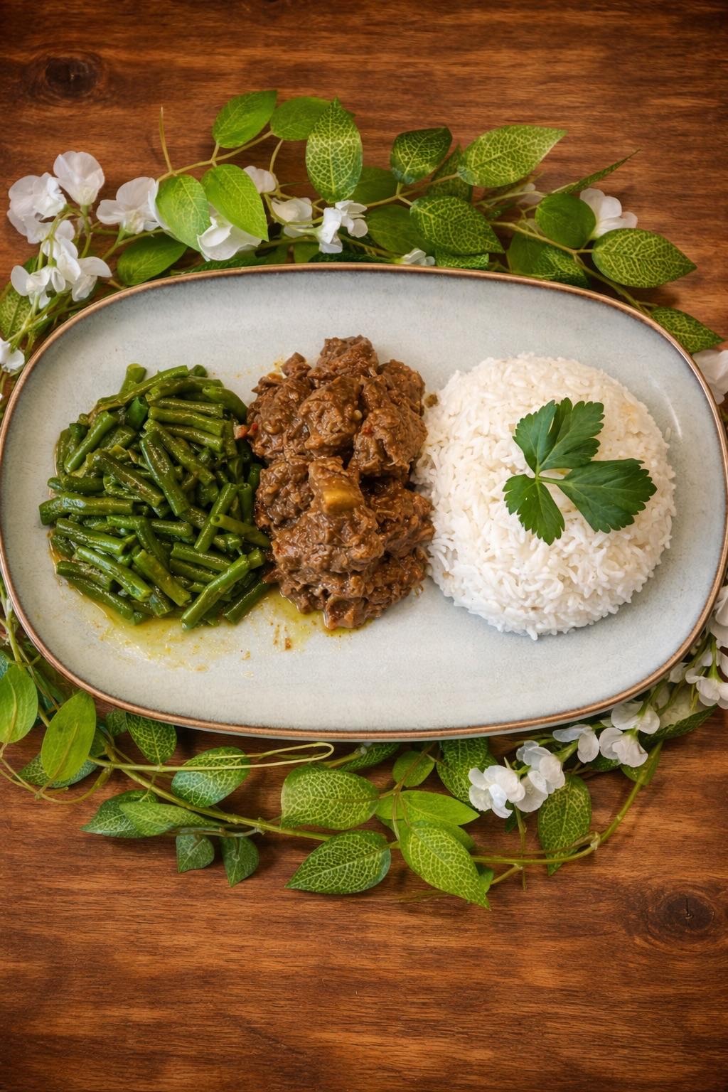 Surinaamse groentestoof met rijst en sambal