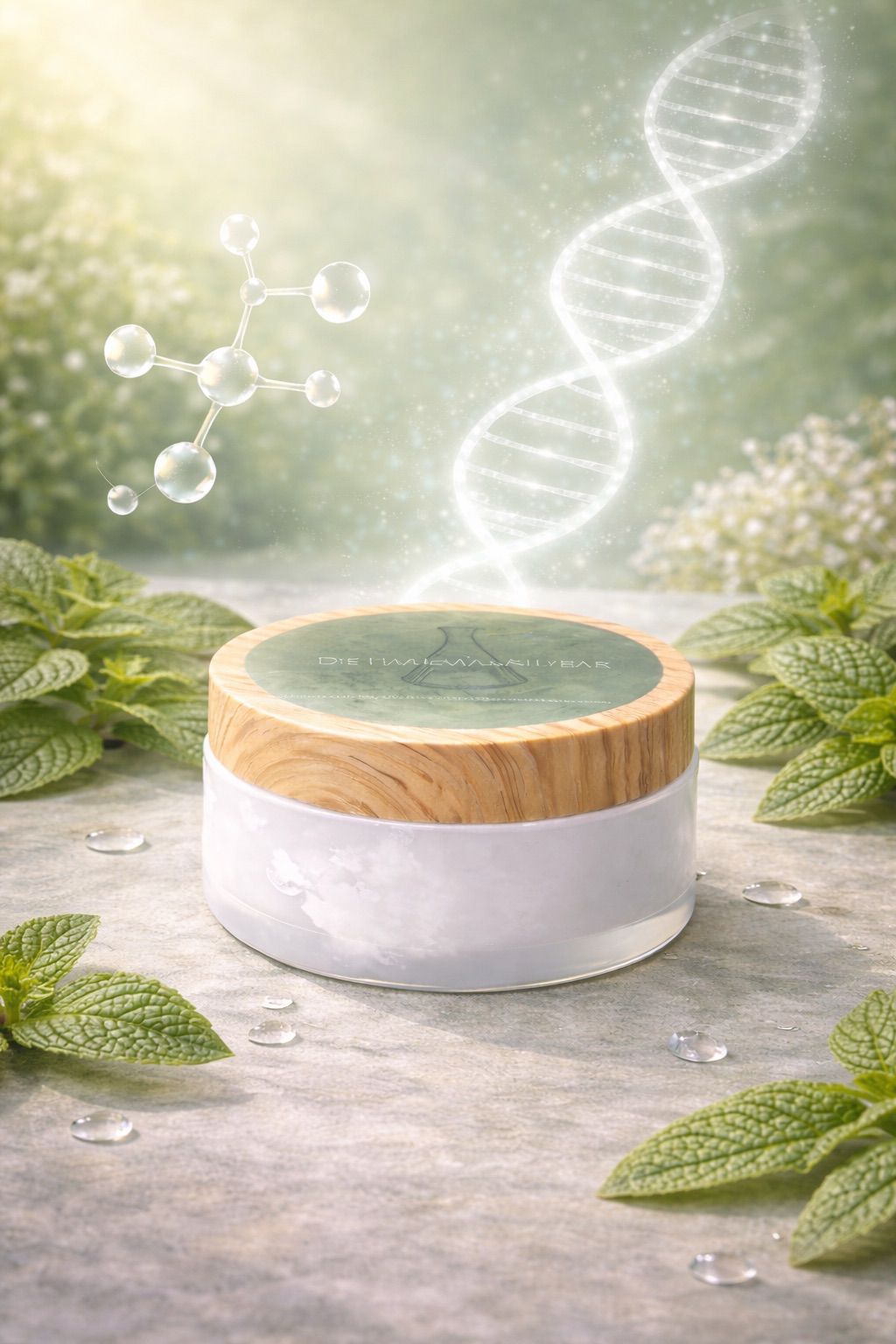 Witte pot tallow cream met houten deksel